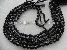 Black Spinel Faceted Oval Shape Beads